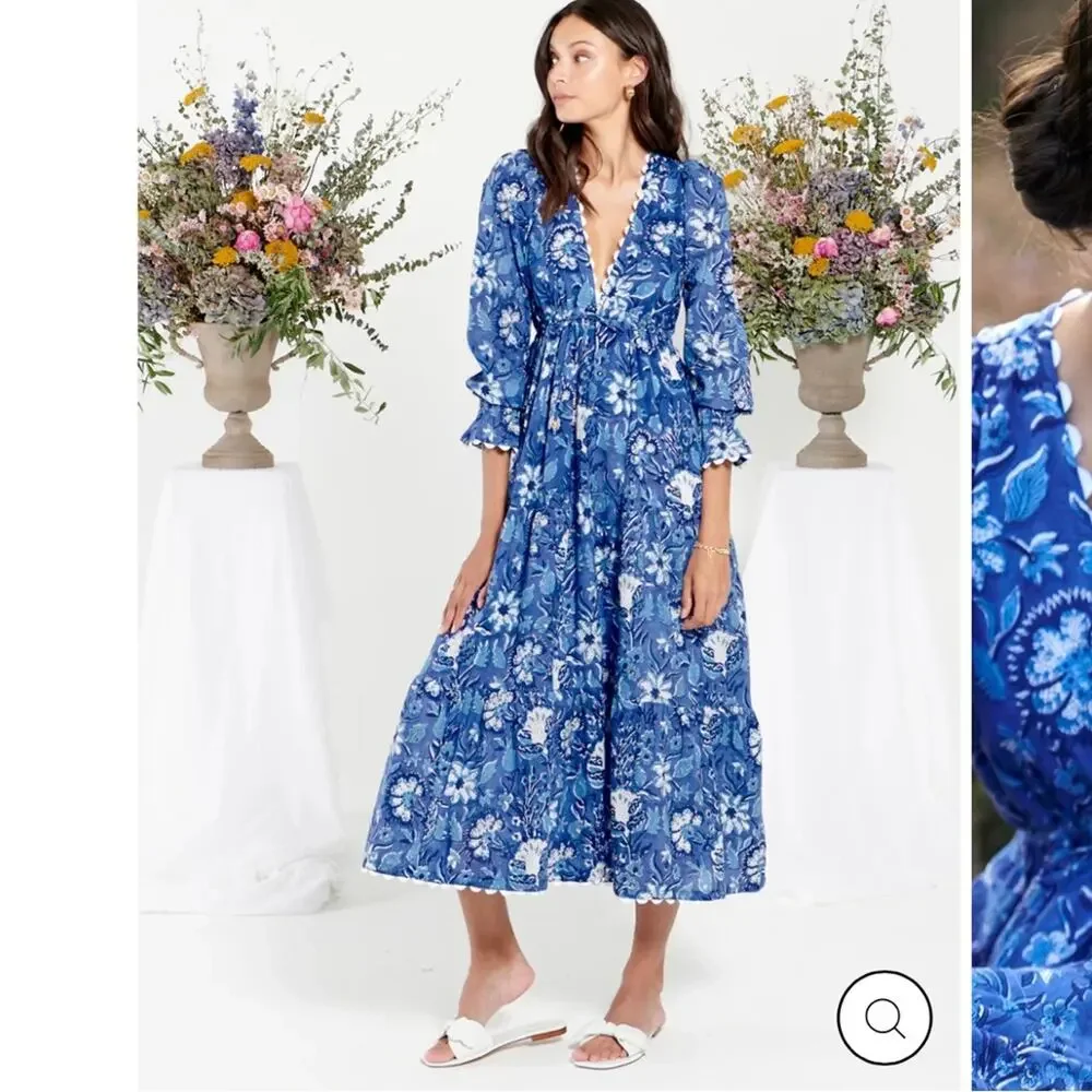 Neve & Noor Flora Dress in Royal Azure S/M - Picture 4 of 9